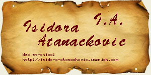 Isidora Atanacković vizit kartica